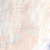 Abstract art with soft pink and gray colors on a textured background with writing taken from a close-up of a snow scene painting.